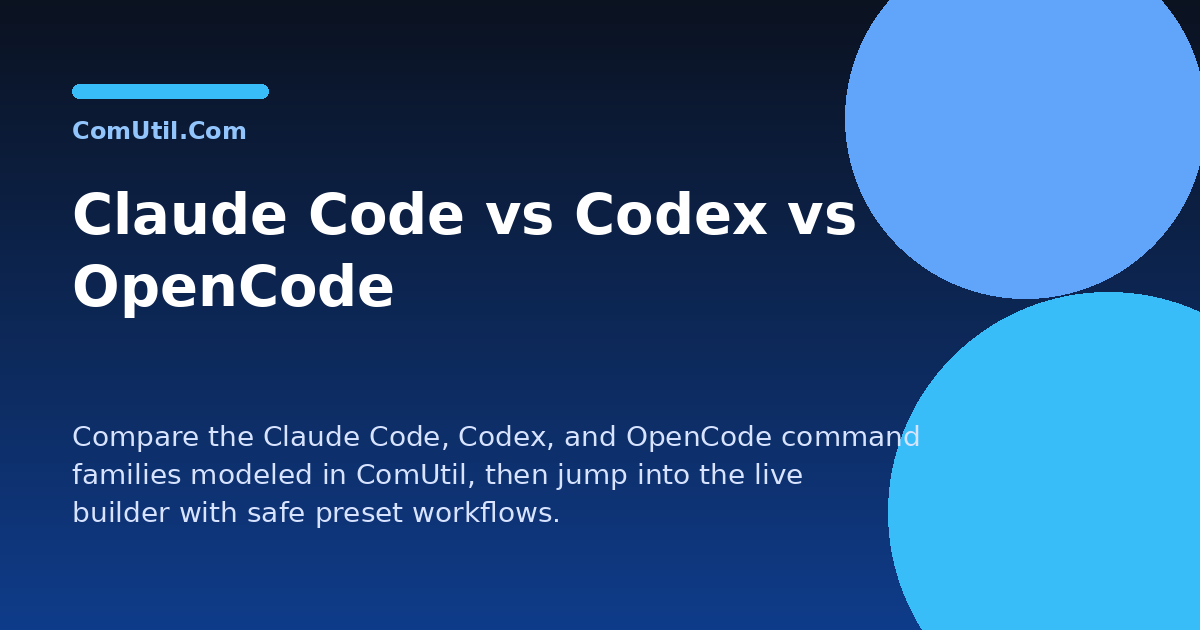 Codex Vs Code Claude Code vs Codex vs OpenCode - ComUtil.Com